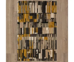 Mohawk Bacchus Mustard & Gray Color Block Area Rug -Carpet Promotion 810600705 A0 2