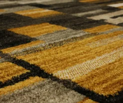 Bacchus Mustard & Gray Color Block Area Rug, (8' X 11') 11 Bacchus Mustard & Gray Color Block Area Rug, (8' X 11') -Carpet Promotion 810600705 A8 3 1