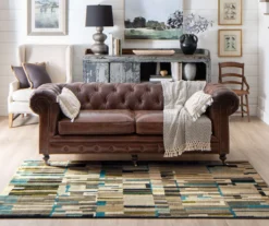 Mohawk Bacchus Lagoon Blue & Taupe Color Block Area Rug -Carpet Promotion 810600706 A0 3