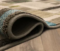 Mohawk Bacchus Lagoon Blue & Taupe Color Block Area Rug -Carpet Promotion 810600706 A8 5