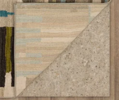 Bacchus Lagoon Blue & Taupe Color Block Area Rug, (8' X 11') -Carpet Promotion 810600707 A8 2 1