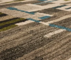 Mohawk Bacchus Lagoon Blue & Taupe Color Block Area Rug -Carpet Promotion 810600707 A8 3