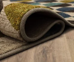 Mohawk Brock Lagoon Blue & Olive Geometric Area Rug -Carpet Promotion 810600746 A8 5