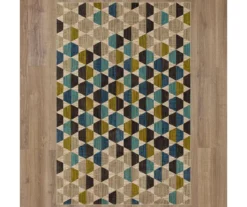 Brock Lagoon Blue & Olive Geometric Area Rug, (8' X 11') 10 Brock Lagoon Blue & Olive Geometric Area Rug, (8' X 11') -Carpet Promotion 810600747 A0 2 1