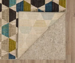 Brock Lagoon Blue & Olive Geometric Area Rug, (8' X 11') 9 Brock Lagoon Blue & Olive Geometric Area Rug, (8' X 11') -Carpet Promotion 810600747 A8 2 1
