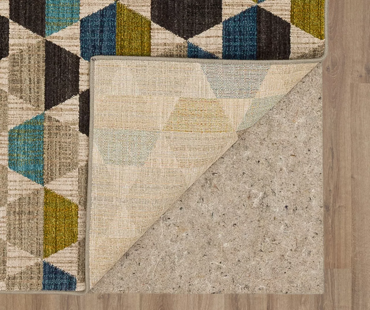 Brock Lagoon Blue & Olive Geometric Area Rug, (8' X 11') 3 Brock Lagoon Blue & Olive Geometric Area Rug, (8' X 11') - Image 3