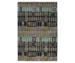 Mohawk Carlton Lagoon Blue & Brown Abstract Area Rug