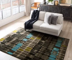 Mohawk Carlton Lagoon Blue & Brown Abstract Area Rug -Carpet Promotion 810600748 A0 4