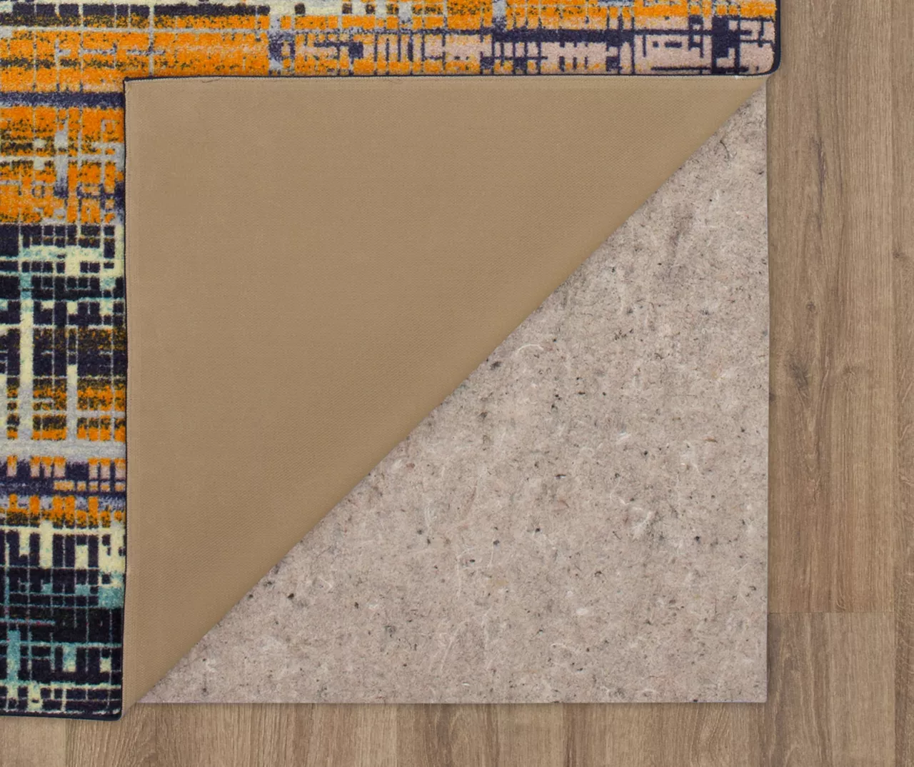 Kaven Orange & Navy Crosshatch Area Rug, (2' X 3') 4 Kaven Orange & Navy Crosshatch Area Rug, (2' X 3') - Image 4