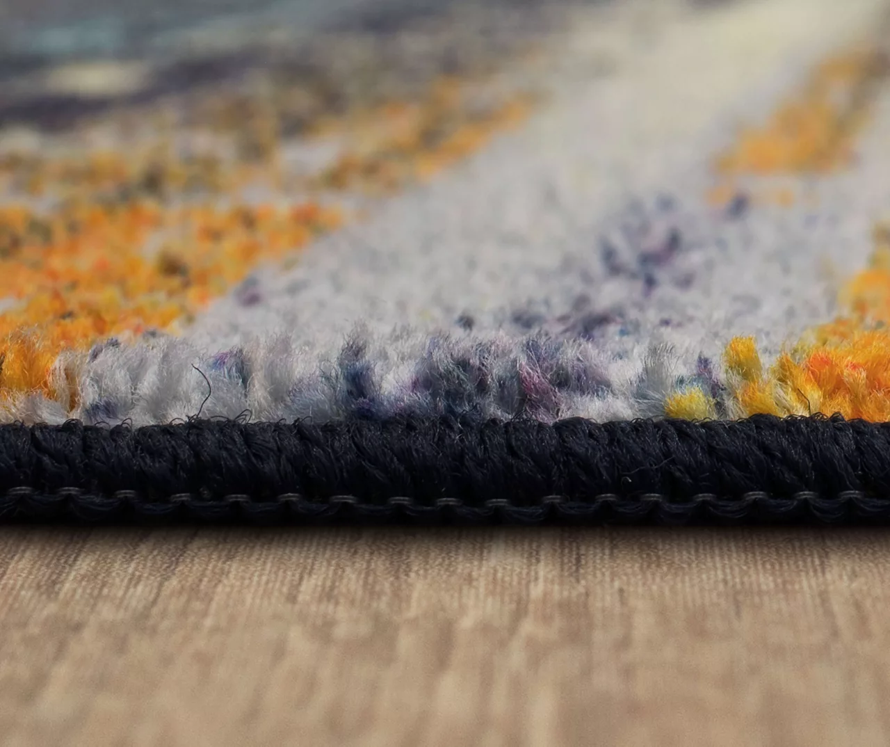 Kaven Orange & Navy Crosshatch Area Rug, (2' X 3') 6 Kaven Orange & Navy Crosshatch Area Rug, (2' X 3') - Image 6