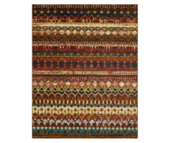 Gulla Brown & Blue Geometric Stripe Area Rug, (3' X 5')