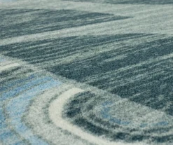 Karah Gray & Blue Circles Area Rug, (2' X 7') -Carpet Promotion 810600773 A8 3 1