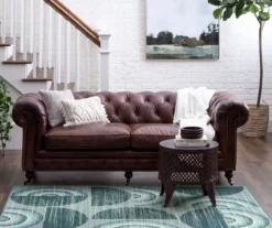 Karah Gray & Blue Circles Area Rug, (5' X 7') -Carpet Promotion 810600774 A0 3 1