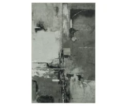 Fusion Gray & Black Abstract Area Rug, (3' X 5')