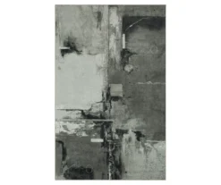 Fusion Gray & Black Abstract Area Rug, (8' X 10')