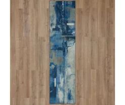 Fusion Blue & Gray Abstract Area Rug, (2' X 5') -Carpet Promotion 810600789 A0 2 1
