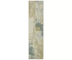 Fusion Tan & Beige Abstract Area Rug, (2' X 8')