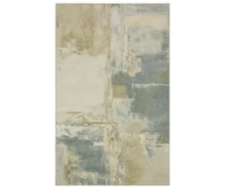 Fusion Tan & Beige Abstract Area Rug, (4' X 6')