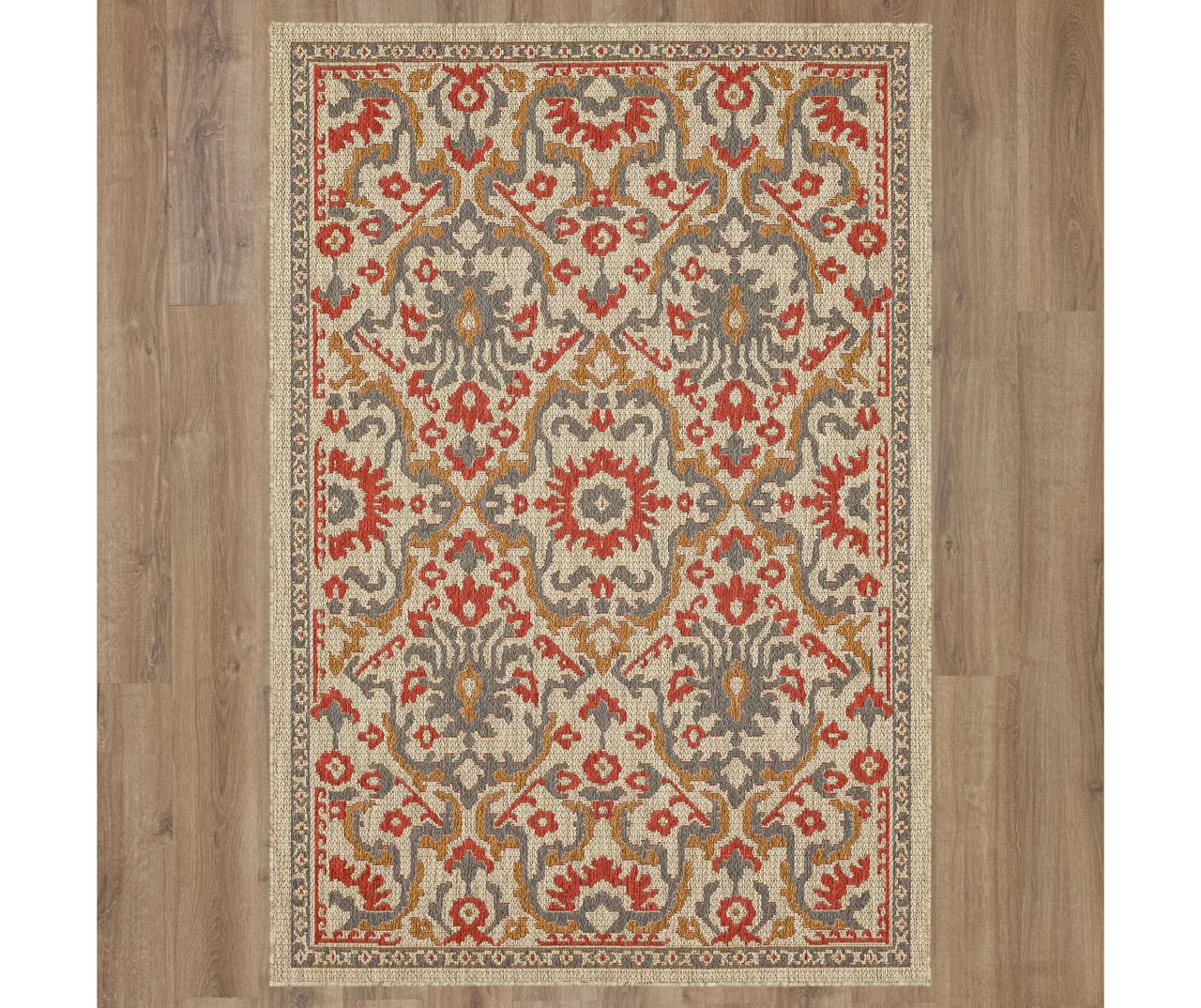 Coastal Desire Rust & Beige Ornamental Outdoor Area Rug, (8' X 10') 4 Coastal Desire Rust & Beige Ornamental Outdoor Area Rug, (8' X 10') - Image 4