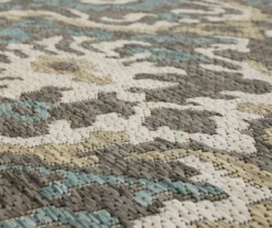 Coastal Desire Light Gray & Turquoise Ornamental Outdoor Area Rug, (2.5' X 6') 13 Coastal Desire Light Gray & Turquoise Ornamental Outdoor Area Rug, (2.5' X 6') -Carpet Promotion 810600830 A8 3