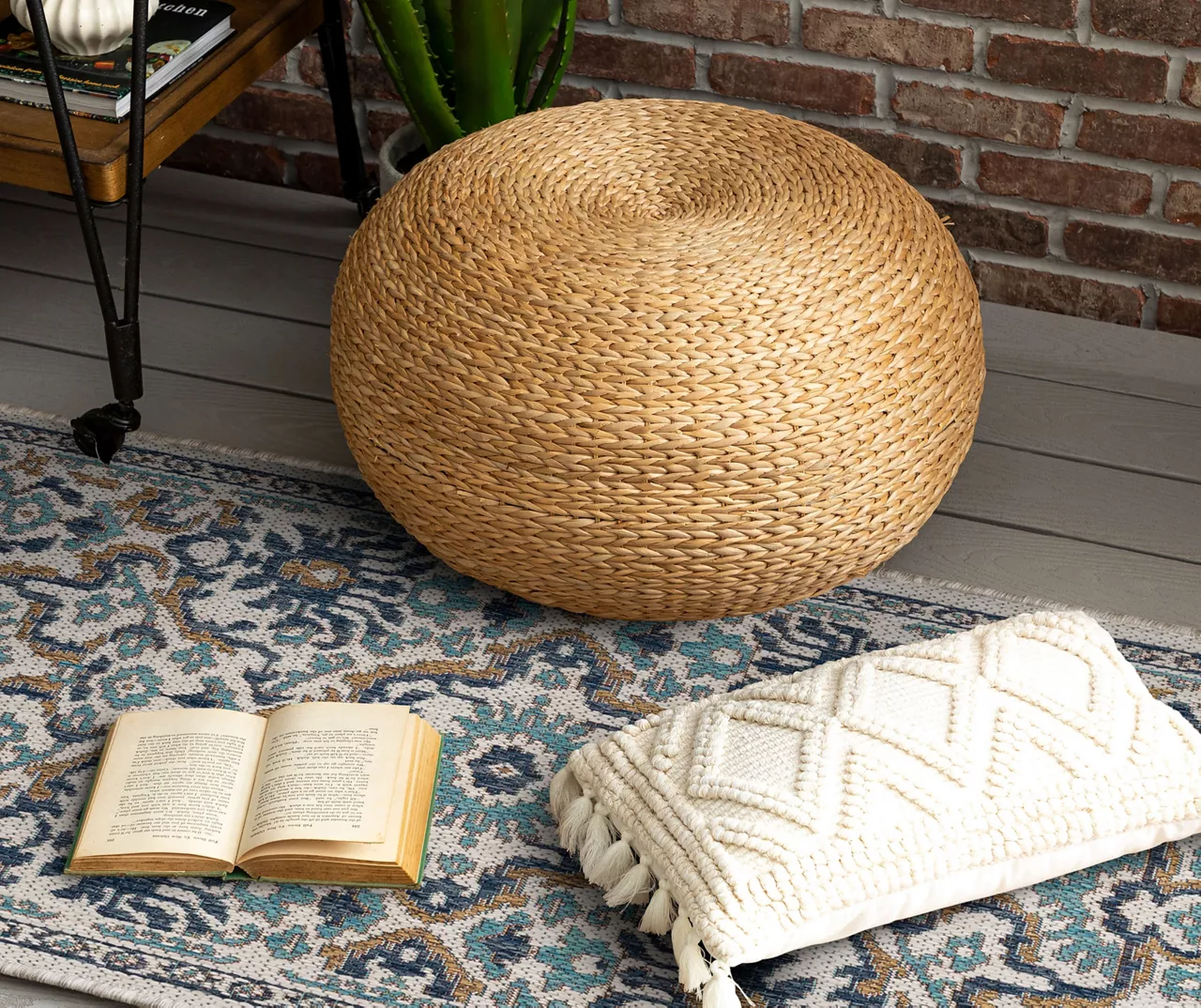 Coastal Desire Blue & Brown Ornamental Outdoor Area Rug, (2.5' X 6') 7 Coastal Desire Blue & Brown Ornamental Outdoor Area Rug, (2.5' X 6') - Image 7