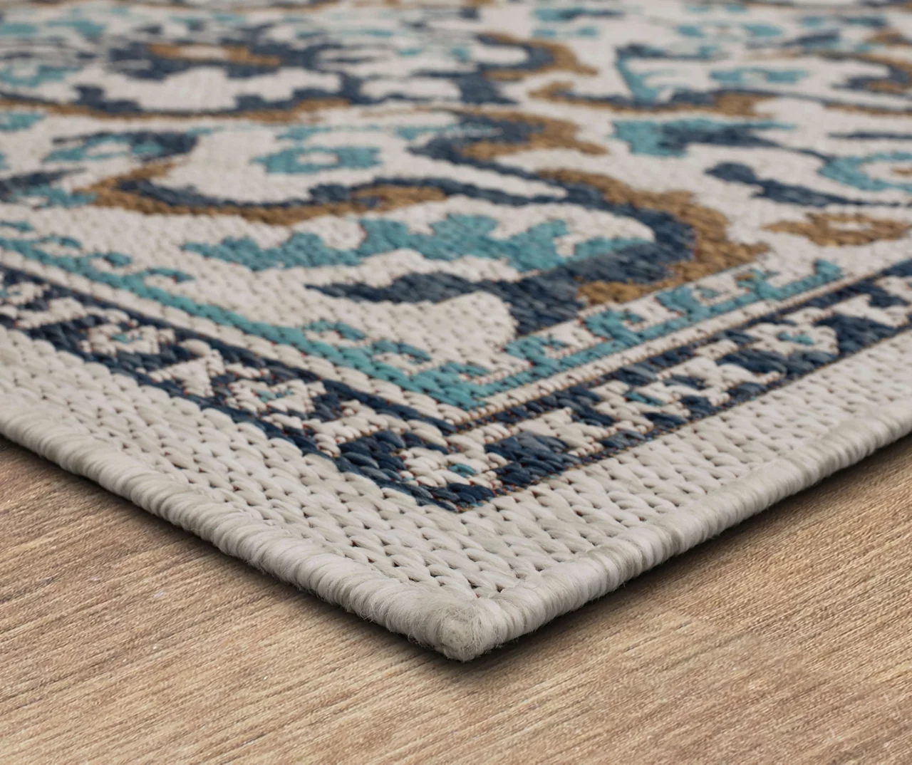 Coastal Desire Blue & Brown Ornamental Outdoor Area Rug, (8' X 10') 2 Coastal Desire Blue & Brown Ornamental Outdoor Area Rug, (8' X 10') - Image 2