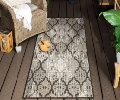 Paradise Grove Dark Gray & Tan Arabesque Outdoor Area Rug, (2.5' X 6') -Carpet Promotion 810600837 A0 4