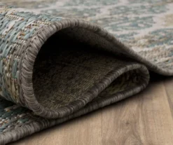 Paradise Grove Light Gray & Turquoise Arabesque Outdoor Area Rug, (2.5' X 6') -Carpet Promotion 810600841 A8 5