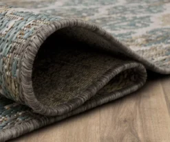 Paradise Grove Light Gray & Turquoise Arabesque Outdoor Area Rug, (4' X 5.5') -Carpet Promotion 810600842 A8 5