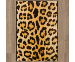 Yellow & Black Leopard Print Area Rug, (2' X 3') -Carpet Promotion 810600846 A0 2