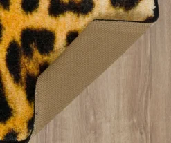 Yellow & Black Leopard Print Area Rug, (2' X 3') -Carpet Promotion 810600846 A8 2