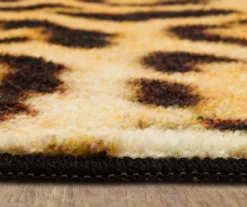 Yellow & Black Leopard Print Area Rug, (2' X 3') -Carpet Promotion 810600846 A8 4