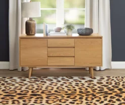 Yellow & Black Leopard Print Area Rug, (5' X 8') -Carpet Promotion 810600849 A0 3
