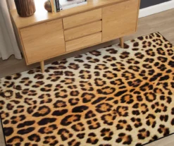 Yellow & Black Leopard Print Area Rug, (5' X 8') -Carpet Promotion 810600849 A0 4