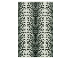 White & Black Tiger Print Area Rug, (4' X 6')