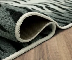 White & Black Tiger Print Area Rug, (4' X 6') -Carpet Promotion 810600853 A8 5