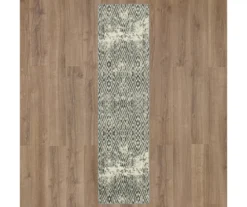 Maisie Gray & White Geometric Area Rug, (2.5' X 10') -Carpet Promotion 810600875 A0 2