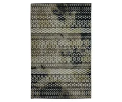Boden Black & Off-White Geo Stripe Area Rug, (5' X 8')