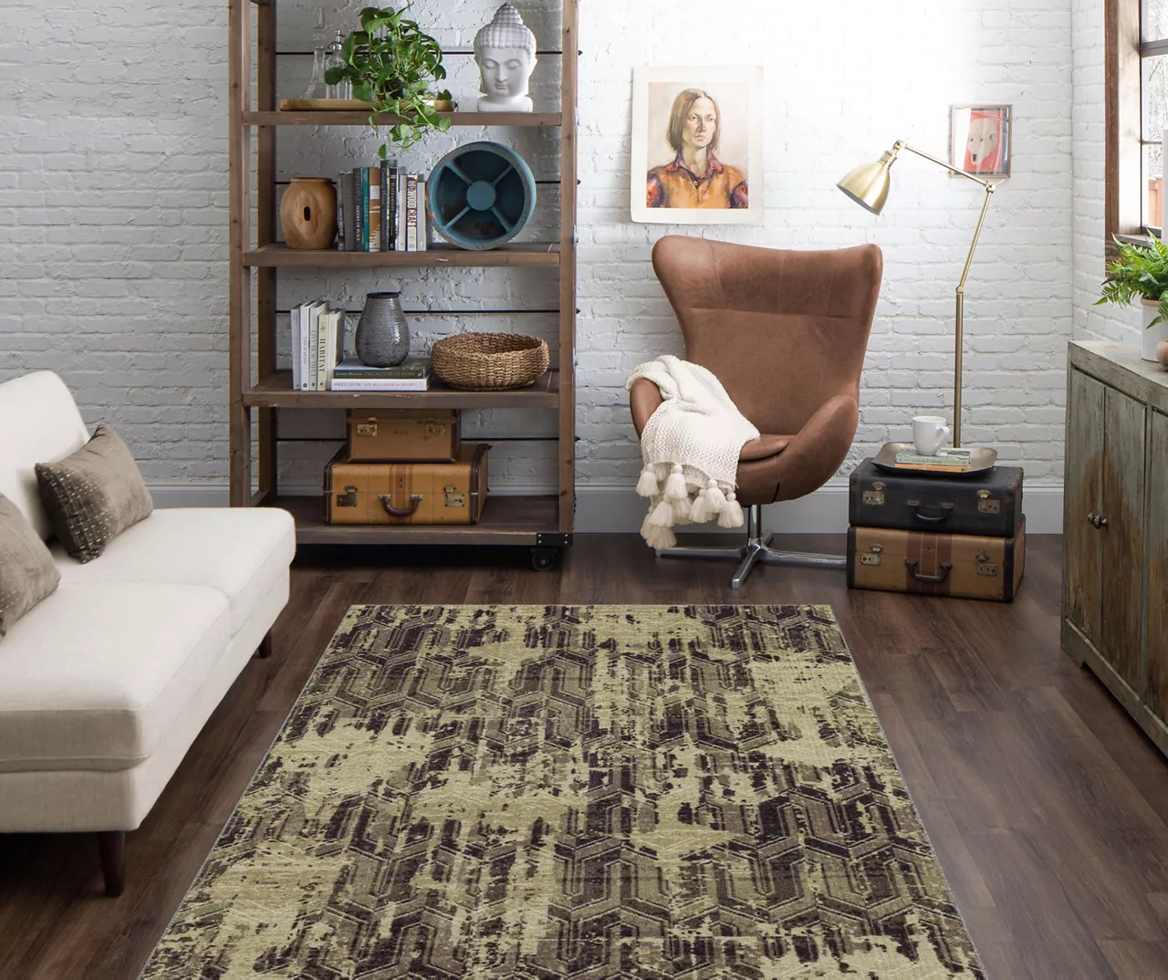 Acacia Gray Abstract Geo Area Rug, (5' X 8') 2 Acacia Gray Abstract Geo Area Rug, (5' X 8') - Image 2