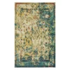 Essa Blue & Beige Ornamental Area Rug, (5' X 8')