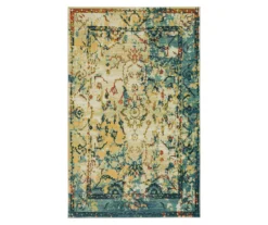 Essa Blue & Beige Ornamental Area Rug, (8' X 10')