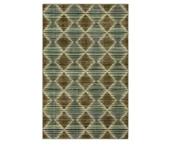 Nojus Brown & Gray Stripe Geometric Area Rug, (5' X 8')