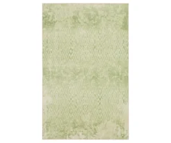 Maisie Cream & Green Geometric Area Rug, (3' X 5')