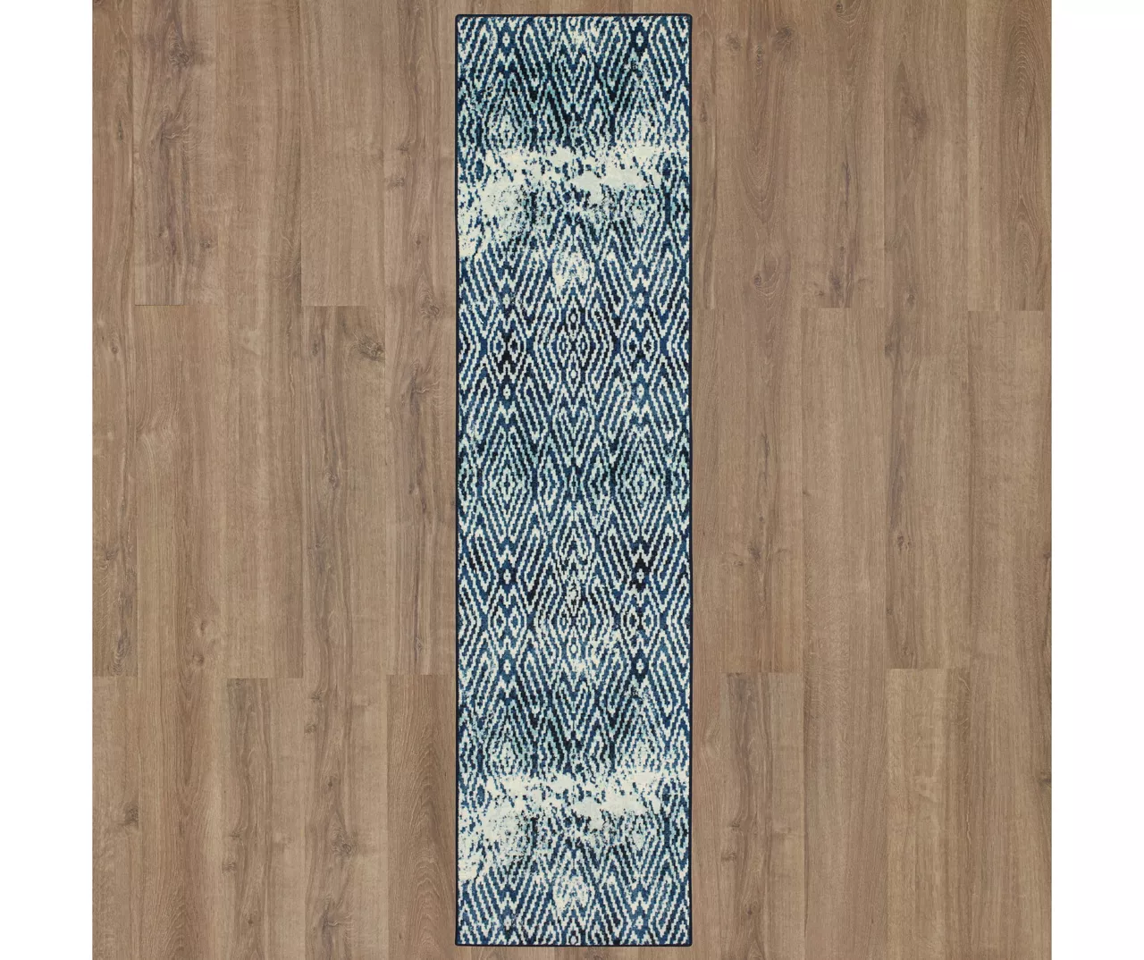 Maisie Navy & White Geometric Area Rug, (2' X 5') 2 Maisie Navy & White Geometric Area Rug, (2' X 5') - Image 2