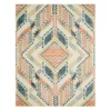 Echo Beige, Navy & Orange Geometric Area Rug, (5' X 8')