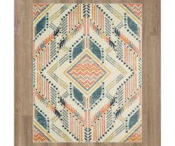 Mohawk Echo Beige, Navy & Orange Geometric Area Rug -Carpet Promotion 810600945 A0 2