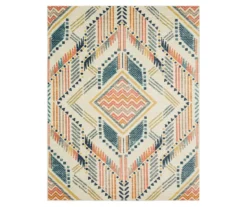 Mohawk Echo Beige, Navy & Orange Geometric Area Rug -Carpet Promotion 810600946 A0 1