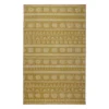 Mustard & Beige Stamped Geo Stripe Area Rug, (5' X 8')