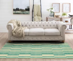 Augusta Light Blue & Beige Offset Stripe Area Rug, (5' X 8') 13 Augusta Light Blue & Beige Offset Stripe Area Rug, (5' X 8') -Carpet Promotion 810600953 A0 3 1