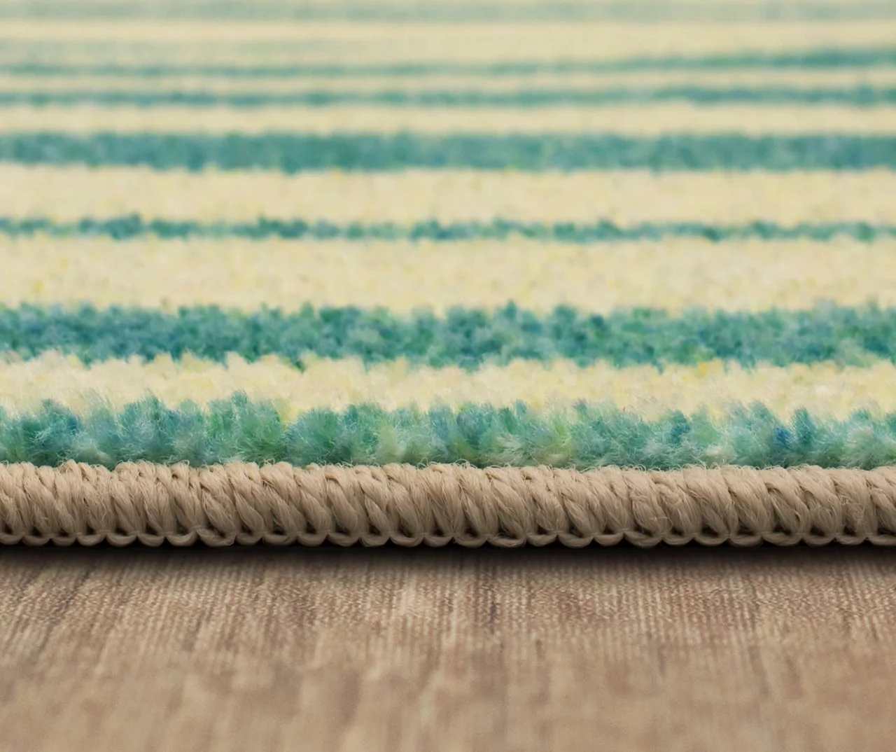 Augusta Light Blue & Beige Offset Stripe Area Rug, (5' X 8') 8 Augusta Light Blue & Beige Offset Stripe Area Rug, (5' X 8') - Image 8